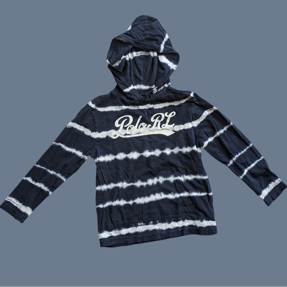 Polo tie dye long sleeve hooded tee